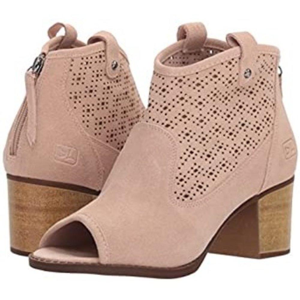 Dirty Laundry Trixie Vintage Rose Suede Peep Toe Booties